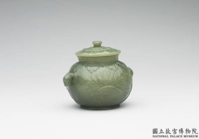 图片[2]-Jade lidded pot with two handles, India-China Archive